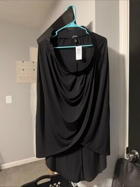 torrid Black Draped High-Low Cowl Neck Dress